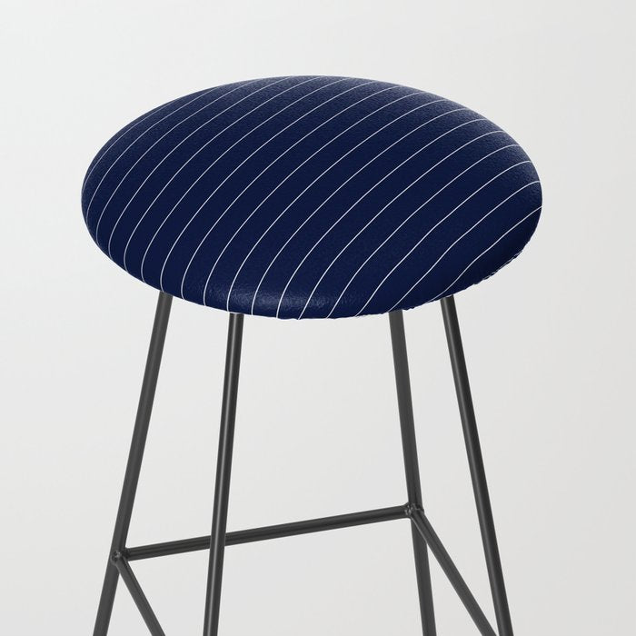 Navy Blue Pinstripe Line Stripe Minimalist Stripes Lines Drawing Stool Gallery Image 2