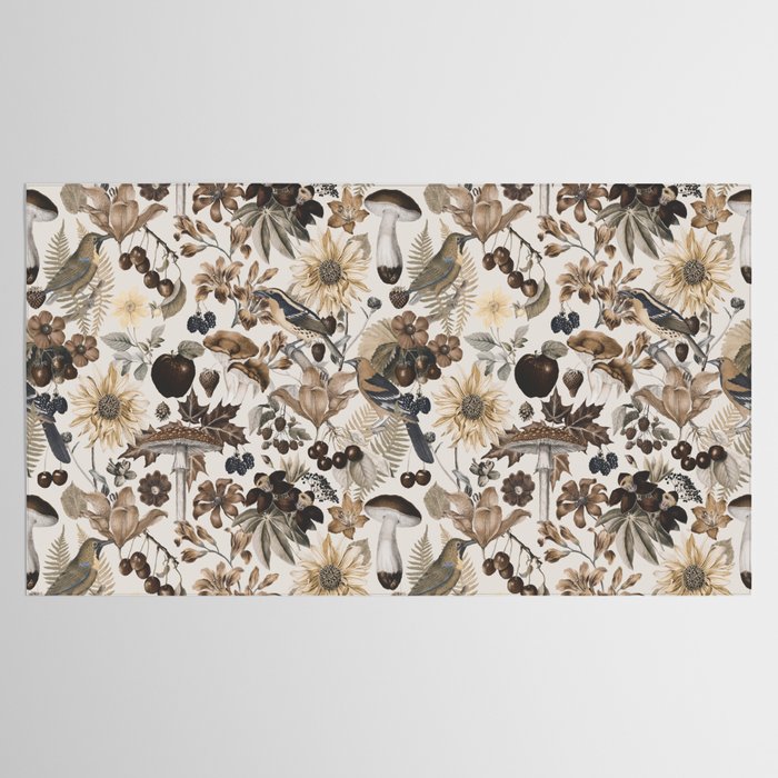 Autumn Garden With Birds In Warm Fall Colors Tablecloth Gallery Image 2