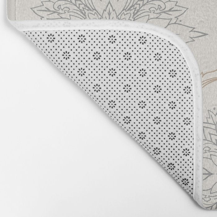 Modern Floral Damask Pattern â Neutral Brown and Gray Earth Tones Bath Mat Gallery Image 2
