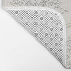 Modern Floral Damask Pattern â Neutral Brown and Gray Earth Tones Bath Mat Gallery Image 2