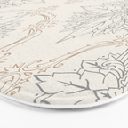 Modern Floral Damask Pattern â Neutral Brown and Gray Earth Tones Bath Mat Gallery Image 3