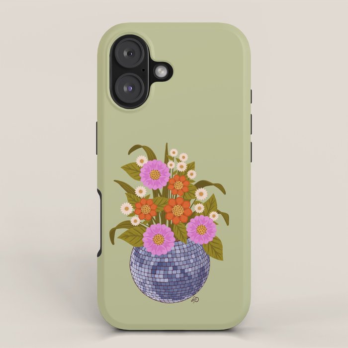 1970s Disco Ball Flower Pot  iPhone Case Gallery Image 1