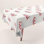 Heritage-Inspired Red and Blue Flowers Tablecloth Gallery Image 1
