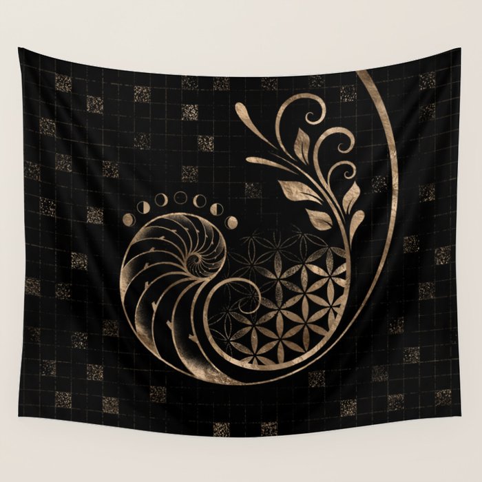 Golden Ratio - Sacred Geometry Ornament Wall Tapestry Gallery Image 4