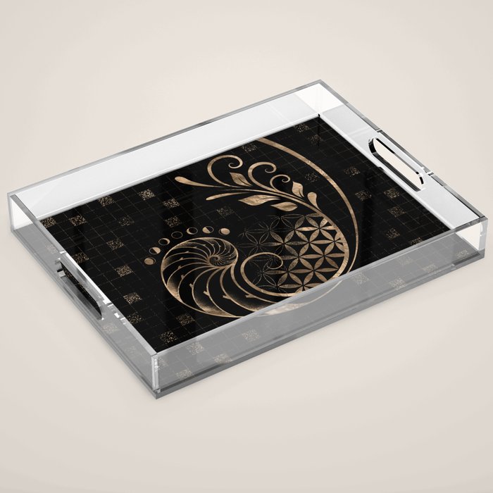 Golden Ratio - Sacred Geometry Ornament Acrylic Tray Gallery Image 1