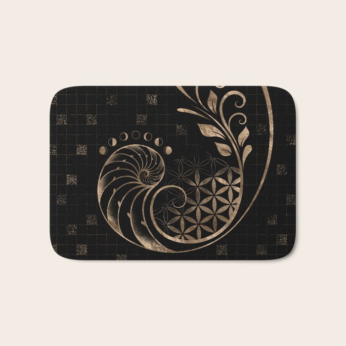 Golden Ratio - Sacred Geometry Ornament Bath Mat Gallery Image 1