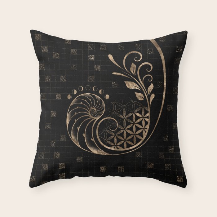Golden Ratio - Sacred Geometry Ornament Throw Pillow Gallery Image 1