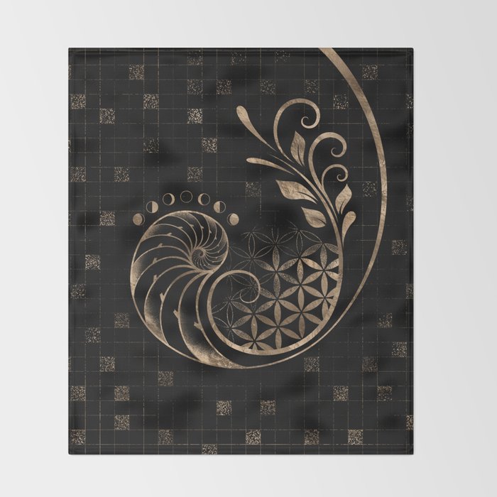 Golden Ratio - Sacred Geometry Ornament Throw Blanket Gallery Image 2