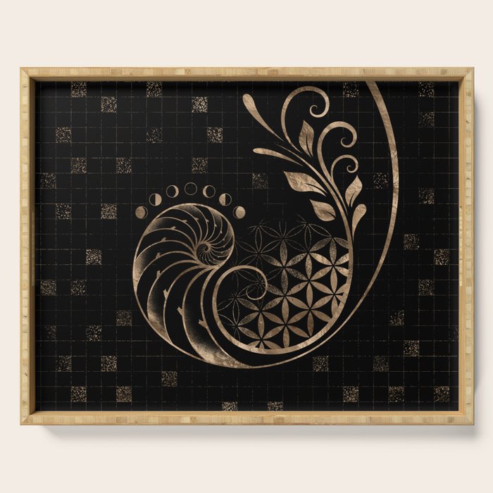 Golden Ratio - Sacred Geometry Ornament Serving Tray Gallery Image 1