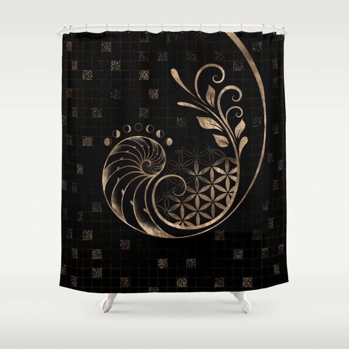 Golden Ratio - Sacred Geometry Ornament Shower Curtain Gallery Image 1