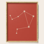 Libra Zodiac Star Constellation Line Art Red Serving Tray Gallery Image 1