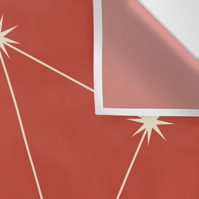 Libra Zodiac Star Constellation Line Art Red Wall Tapestry Gallery Image 3