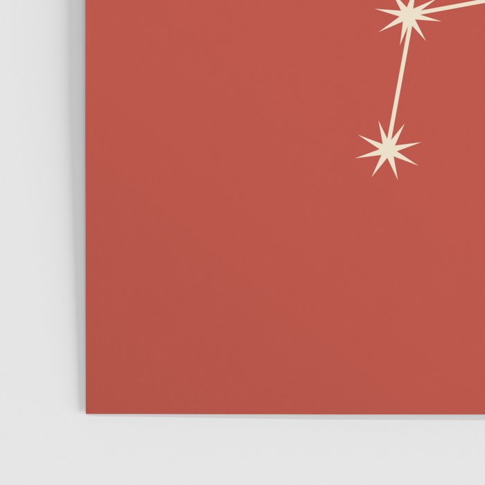 Libra Zodiac Star Constellation Line Art Red Poster Gallery Image 3