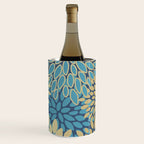 Christmas, Flower Garden, Gold and Blue, Floral Prints Wine Chiller Gallery Image 3
