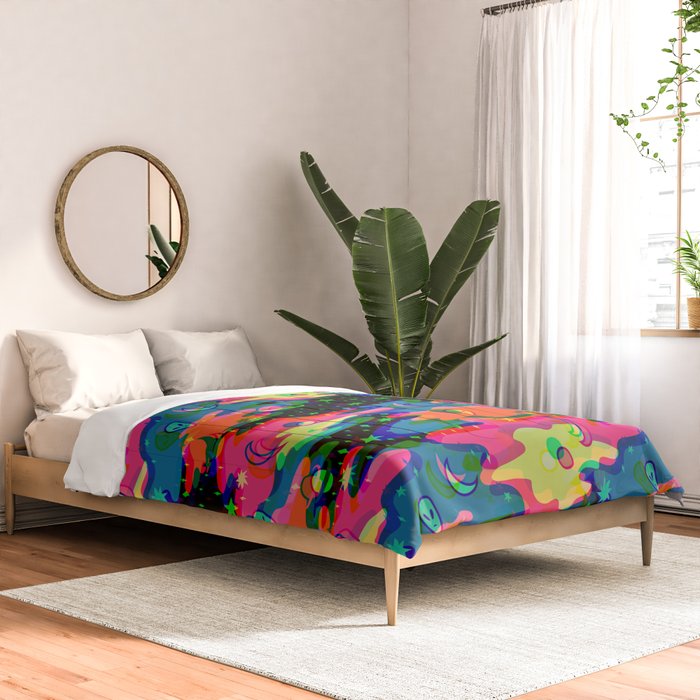 Psychedelic 3D Alien Print Comforter Gallery Image 2