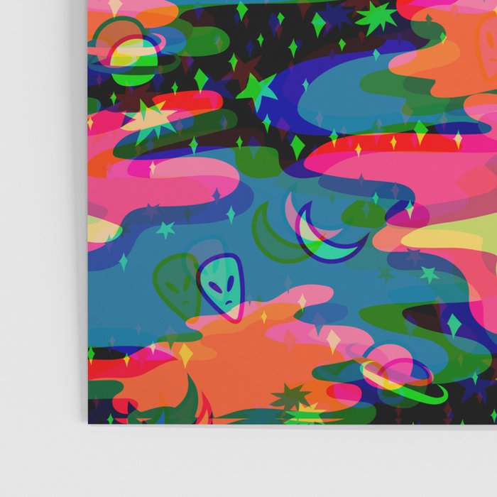Psychedelic 3D Alien Print Poster Gallery Image 3