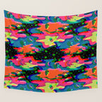 Psychedelic 3D Alien Print Wall Tapestry Gallery Image 4
