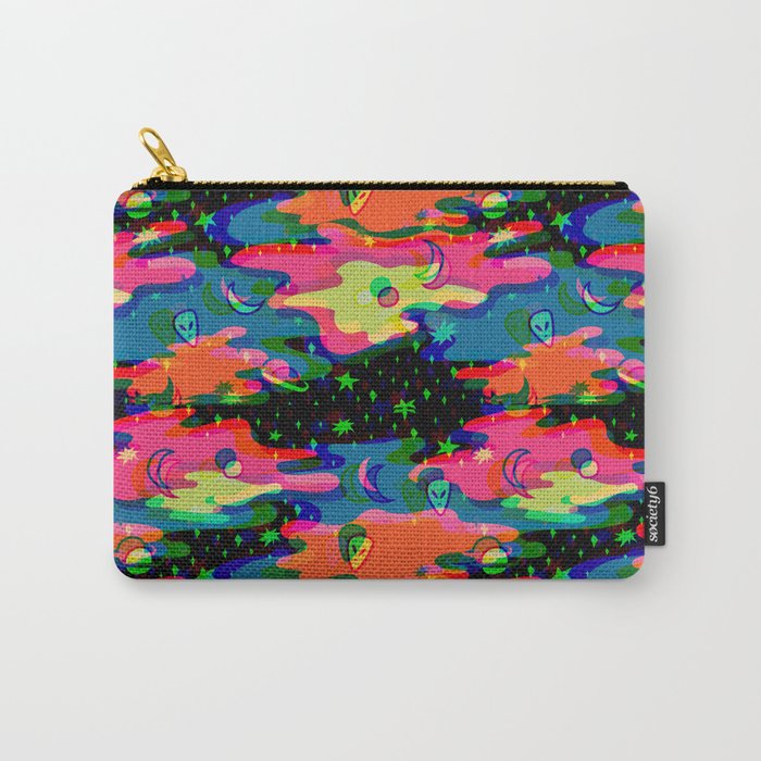 Psychedelic 3D Alien Print Carry All Pouch Gallery Image 1