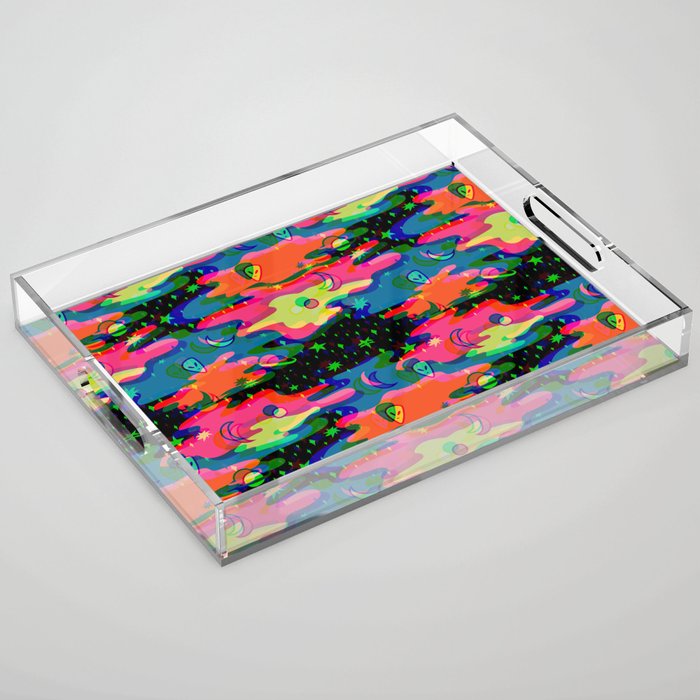 Psychedelic 3D Alien Print Acrylic Tray Gallery Image 1