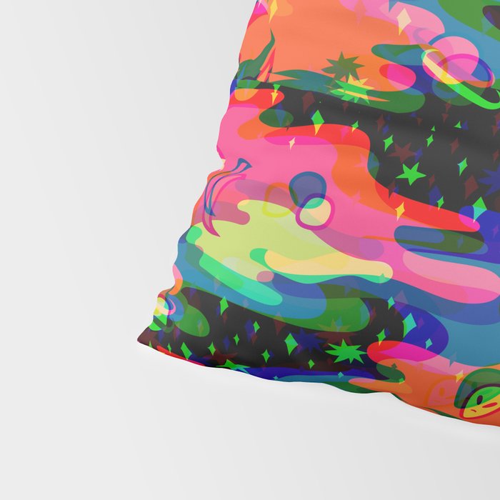 Psychedelic 3D Alien Print Pillow Sham Gallery Image 4