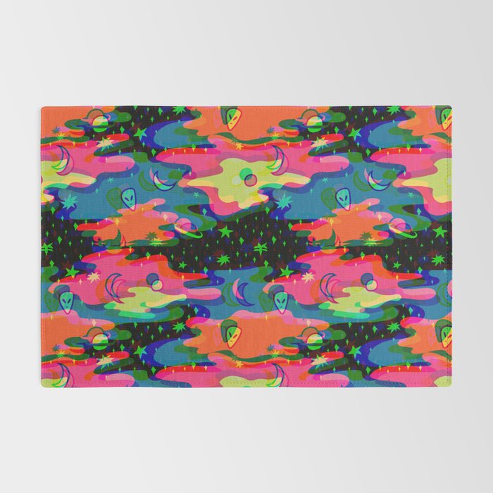 Psychedelic 3D Alien Print Rug Gallery Image 2