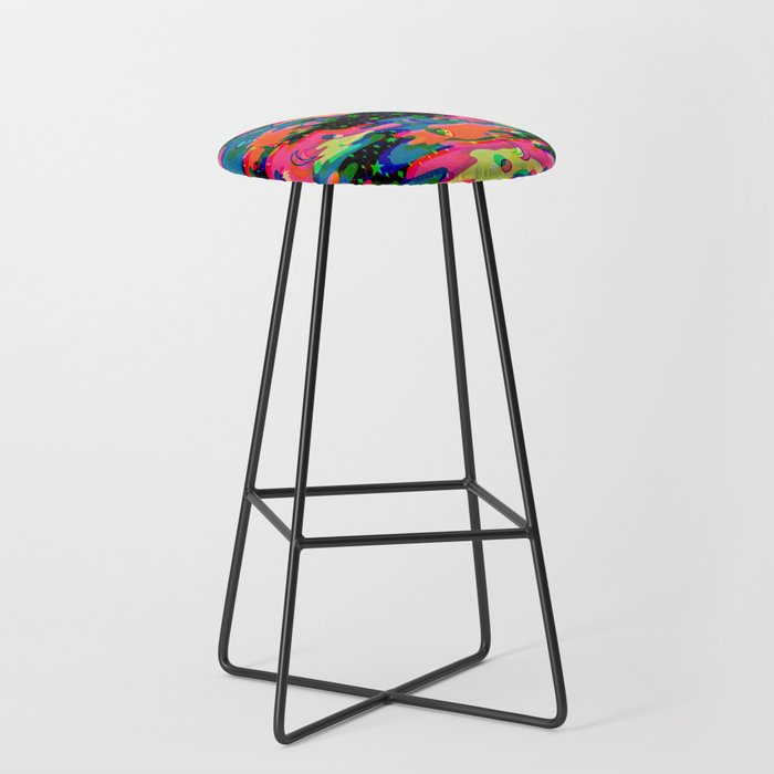 Psychedelic 3D Alien Print Stool Gallery Image 1