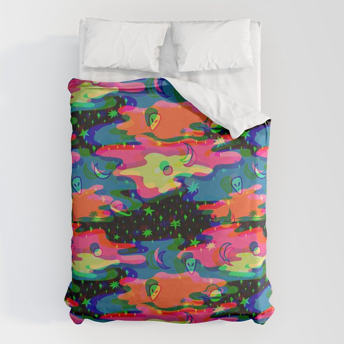 Psychedelic 3D Alien Print Duvet Cover Gallery Image 6