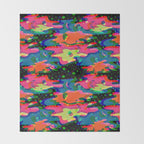 Psychedelic 3D Alien Print Throw Blanket Gallery Image 2