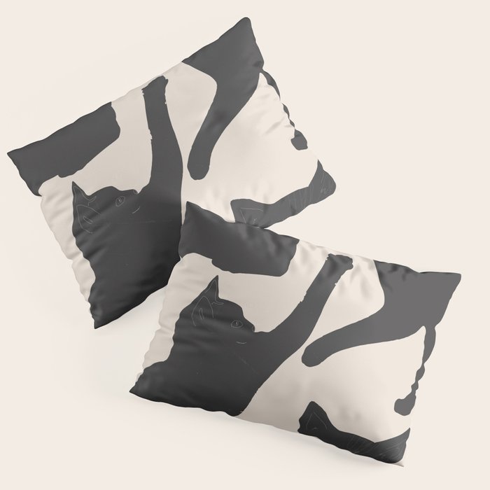 The Abstract Black Cats Pillow Sham Gallery Image 1