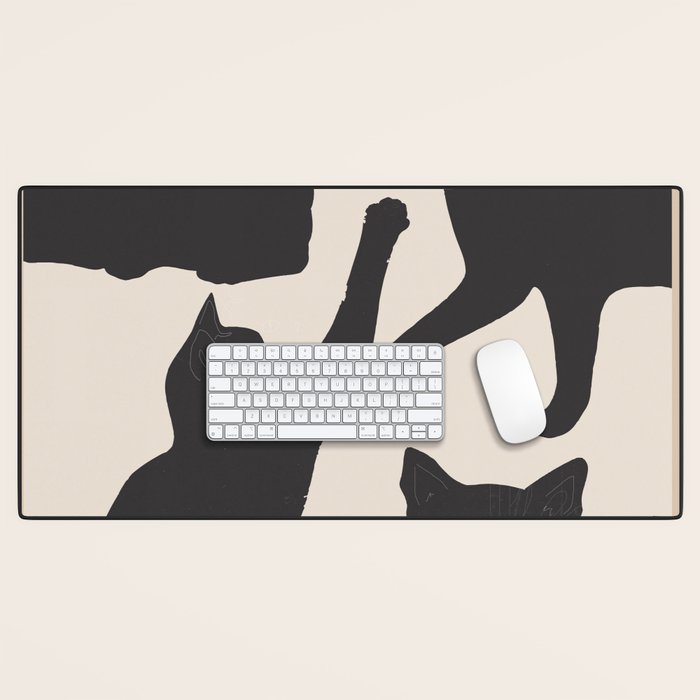 The Abstract Black Cats Desk Mat Gallery Image 1