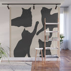 The Abstract Black Cats Wall Mural Gallery Image 1