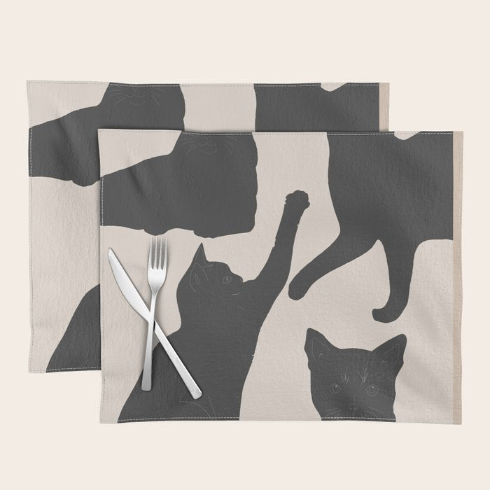 The Abstract Black Cats Placemat Gallery Image 1