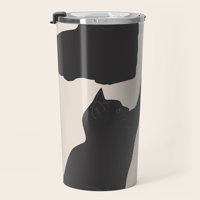 The Abstract Black Cats Travel Mug Gallery Image 3