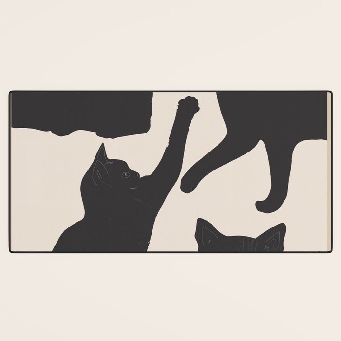 The Abstract Black Cats Desk Mat Gallery Image 3