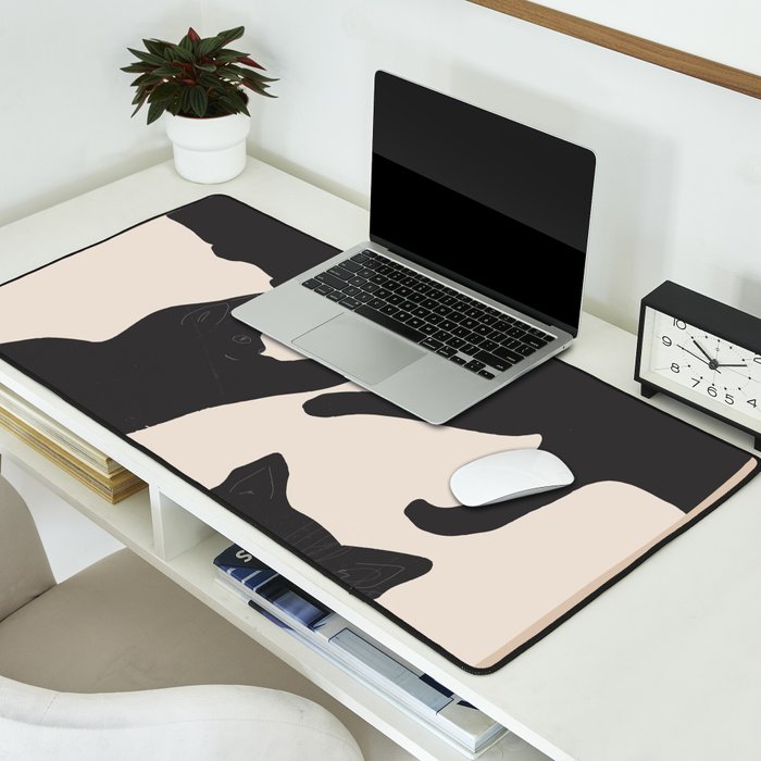 The Abstract Black Cats Desk Mat Gallery Image 2