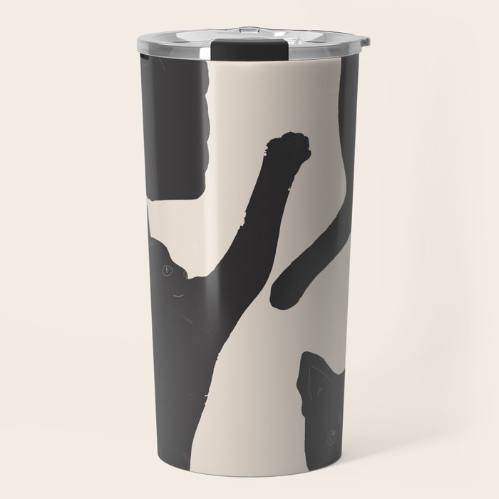 The Abstract Black Cats Travel Mug Gallery Image 1