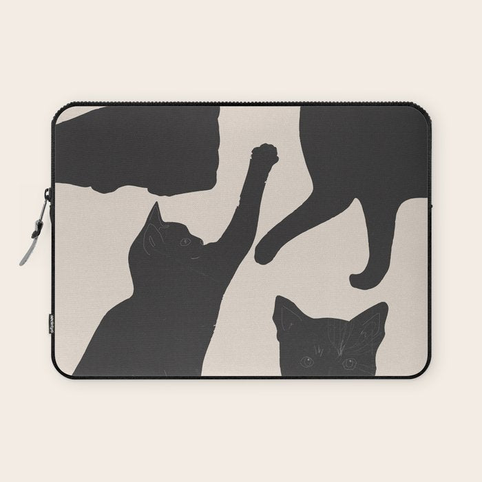 The Abstract Black Cats Laptop Sleeve Gallery Image 1