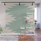 Geometric Southwestern Minimalism - Neutral Sage Green Wall Mural Gallery Image 1