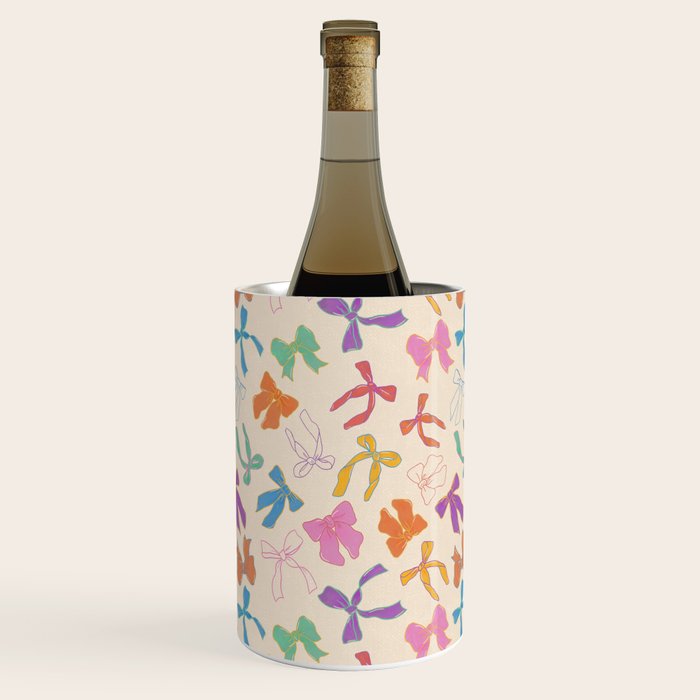 Vintage Coquette Colorful Bows Pattern Wine Chiller Gallery Image 1