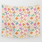Vintage Coquette Colorful Bows Pattern Wall Tapestry Gallery Image 4