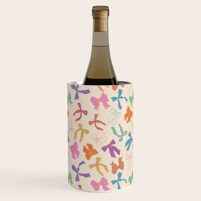 Vintage Coquette Colorful Bows Pattern Wine Chiller Gallery Image 2