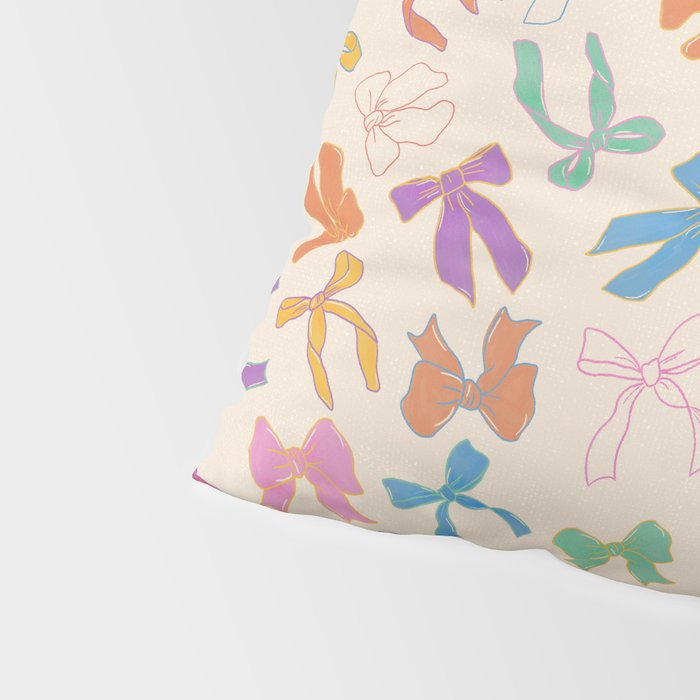 Vintage Coquette Colorful Bows Pattern Pillow Sham Gallery Image 4