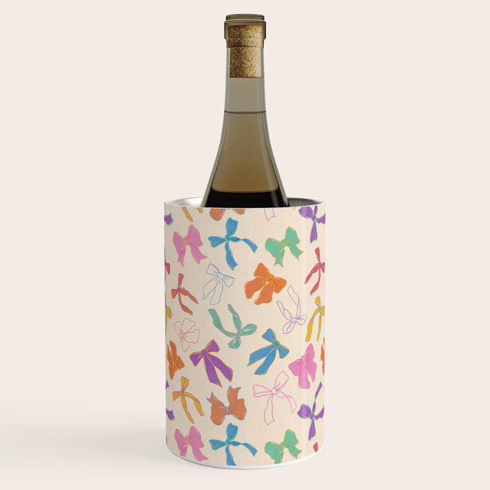 Vintage Coquette Colorful Bows Pattern Wine Chiller Gallery Image 3