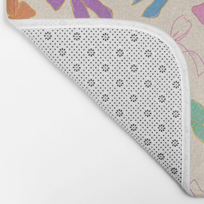 Vintage Coquette Colorful Bows Pattern Bath Mat Gallery Image 2