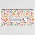 Vintage Coquette Colorful Bows Pattern Desk Mat Gallery Image 1