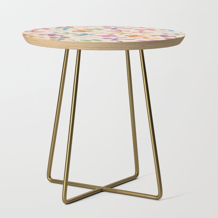 Vintage Coquette Colorful Bows Pattern Side Table Gallery Image 1