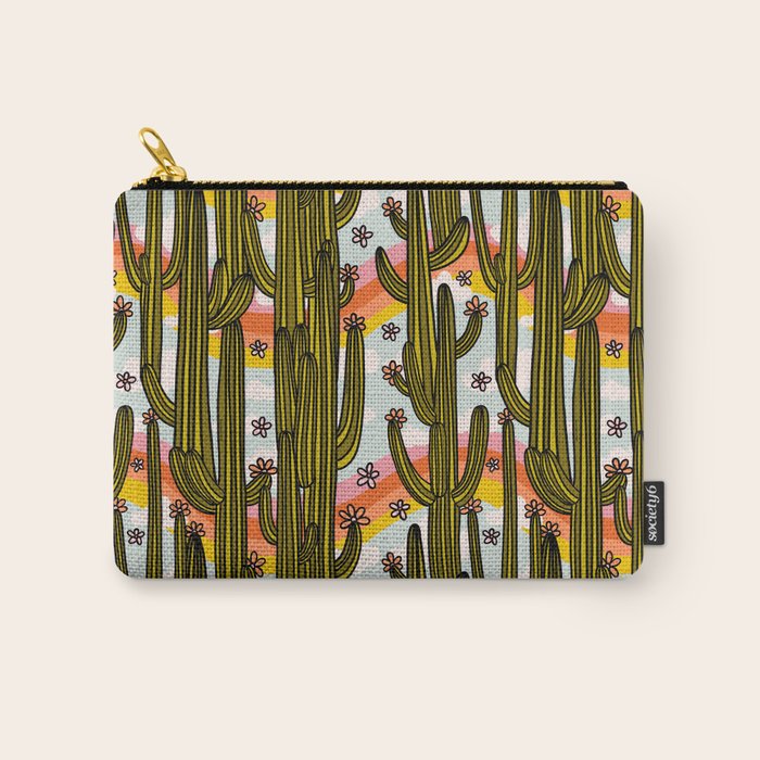 Rainbow and Cacti Print Carry All Pouch Gallery Image 1