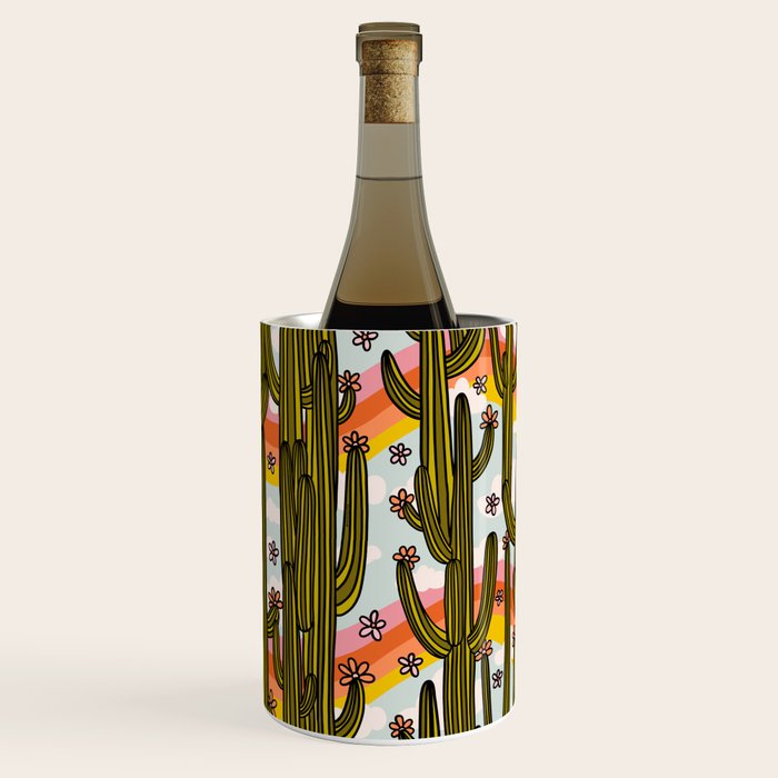 Rainbow and Cacti Print Wine Chiller Gallery Image 1
