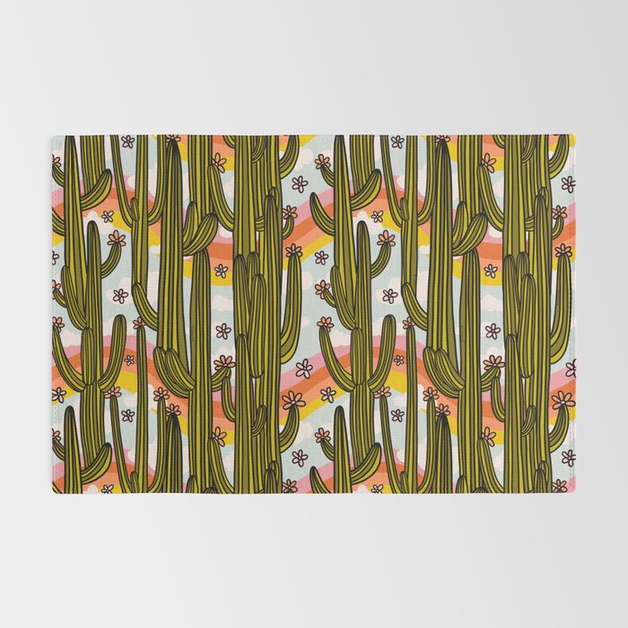 Rainbow and Cacti Print Rug Gallery Image 2