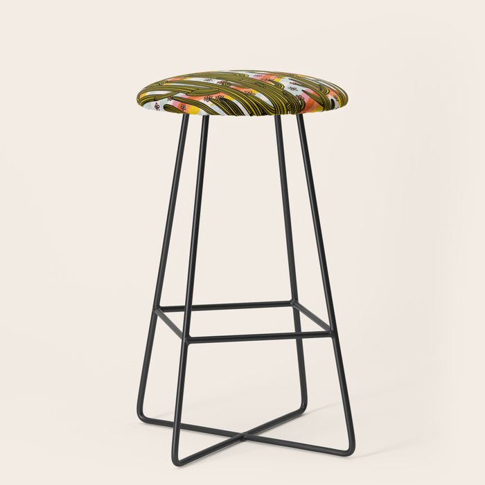 Rainbow and Cacti Print Stool Gallery Image 1